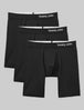 Cool Cotton Boxer Brief 8" (3-Pack)::Black