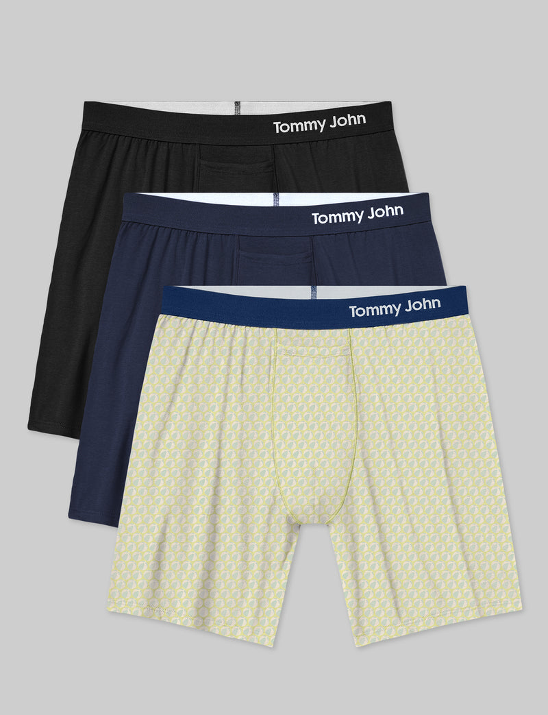 Cool Cotton Relaxed Fit Boxer 6" (3-Pack)::Black/Navy/Beach Balls