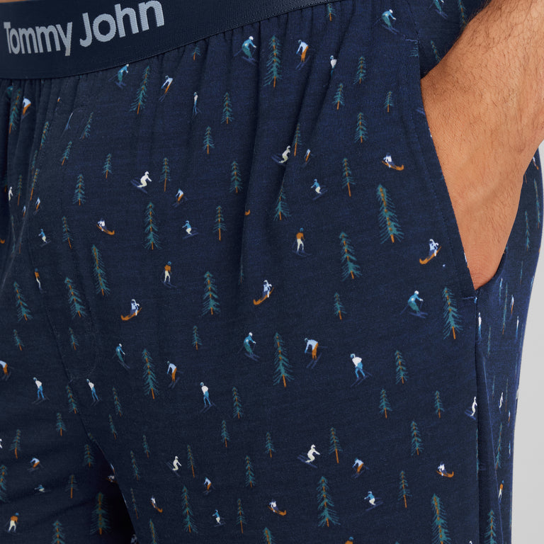 Second Skin Sleep Pocket Tee & Pant Set::Dress Blues/Ski Mountains