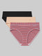 Women's Second Skin Brief (3-Pack)::Black/Maple Sugar/Poppy Stripe