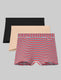 Women's Second Skin Boyshort (3-Pack)::Black/Maple Sugar/Poppy Stripe