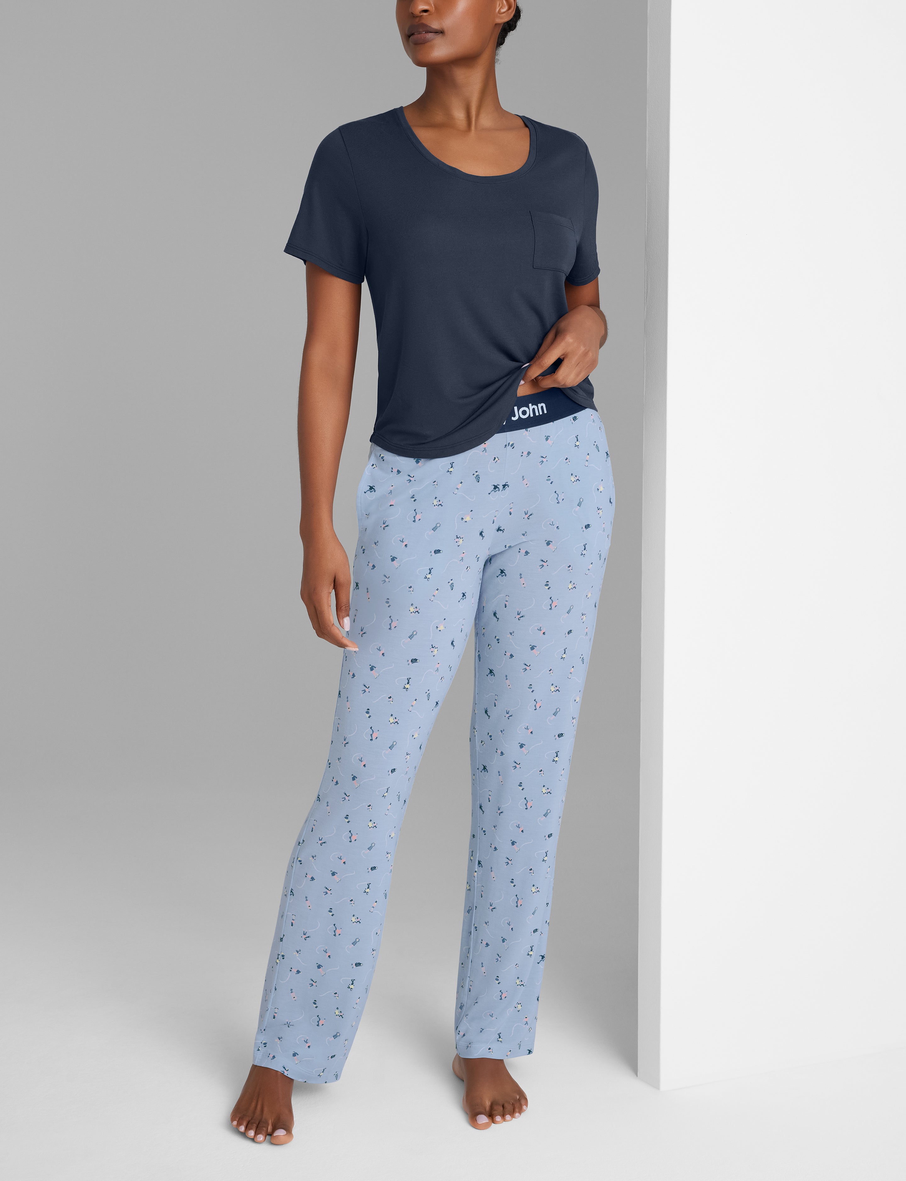 Women's Second Skin Sleep Pocket Tee & Pant Set