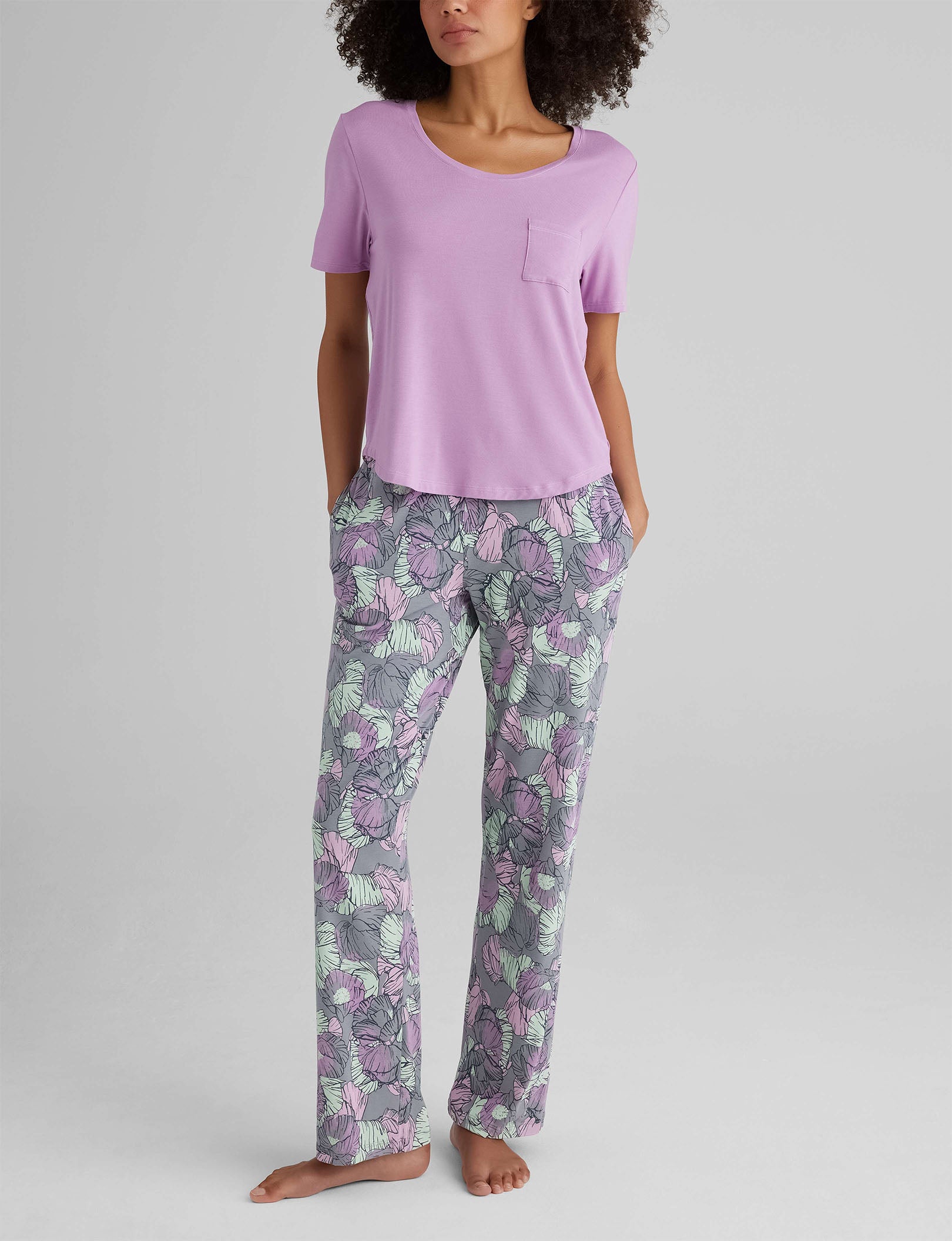 Women's Second Skin Sleep Pocket Tee & Pant Set
