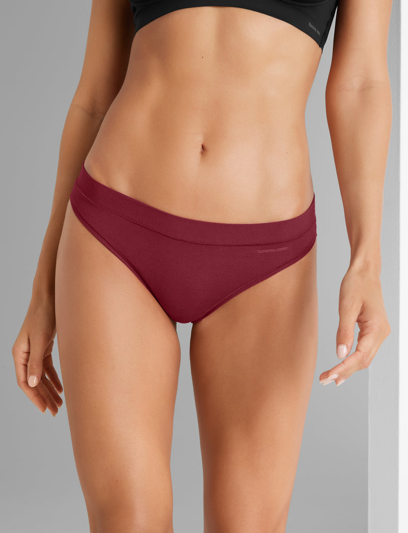 Women's Second Skin Thong::Rhubarb