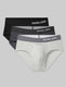 Cool Cotton Brief (3-Pack)::Black/Charcoal Heather/Heather Grey