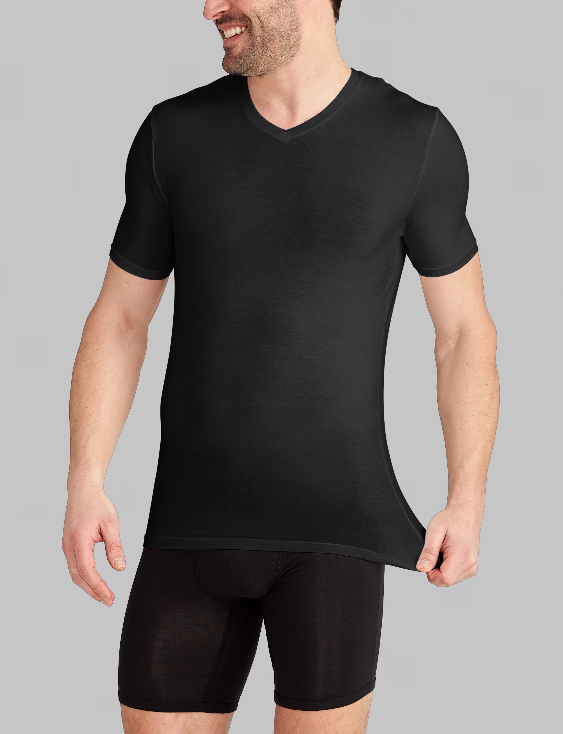 Cool Cotton High V-Neck Stay-Tucked Undershirt (3-Pack)
