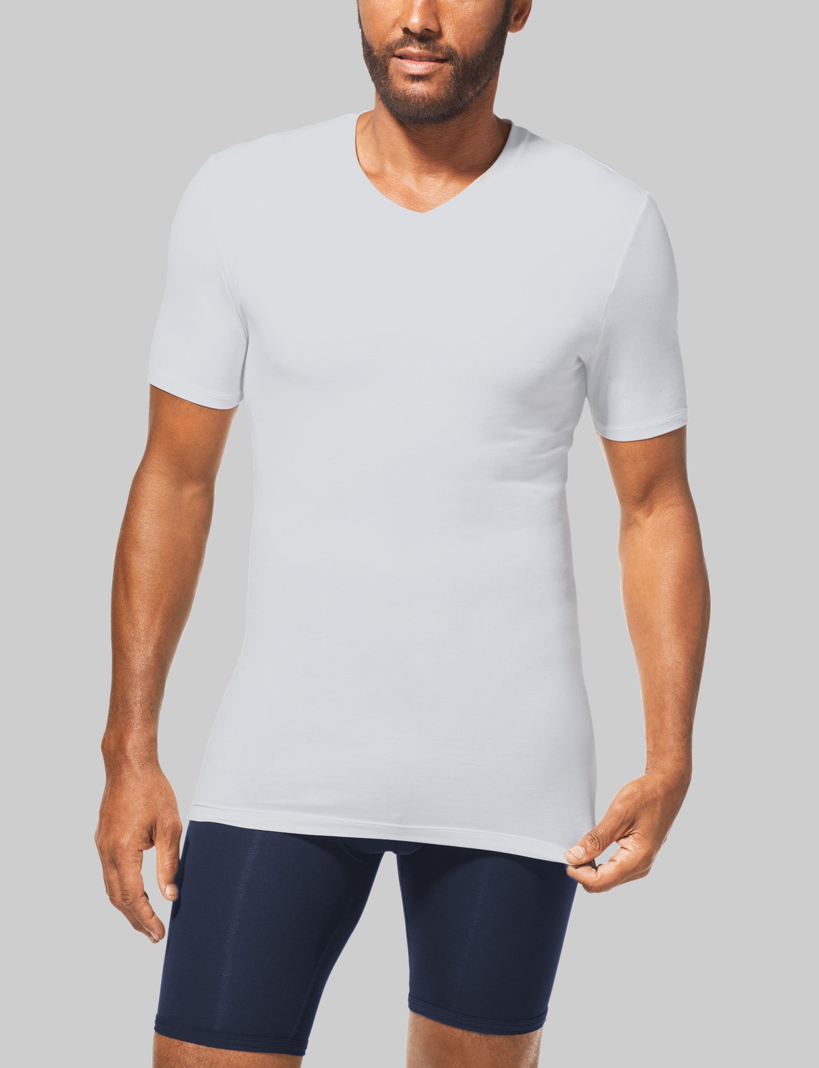 Cool Cotton High V-Neck Stay-Tucked Undershirt (3-Pack)