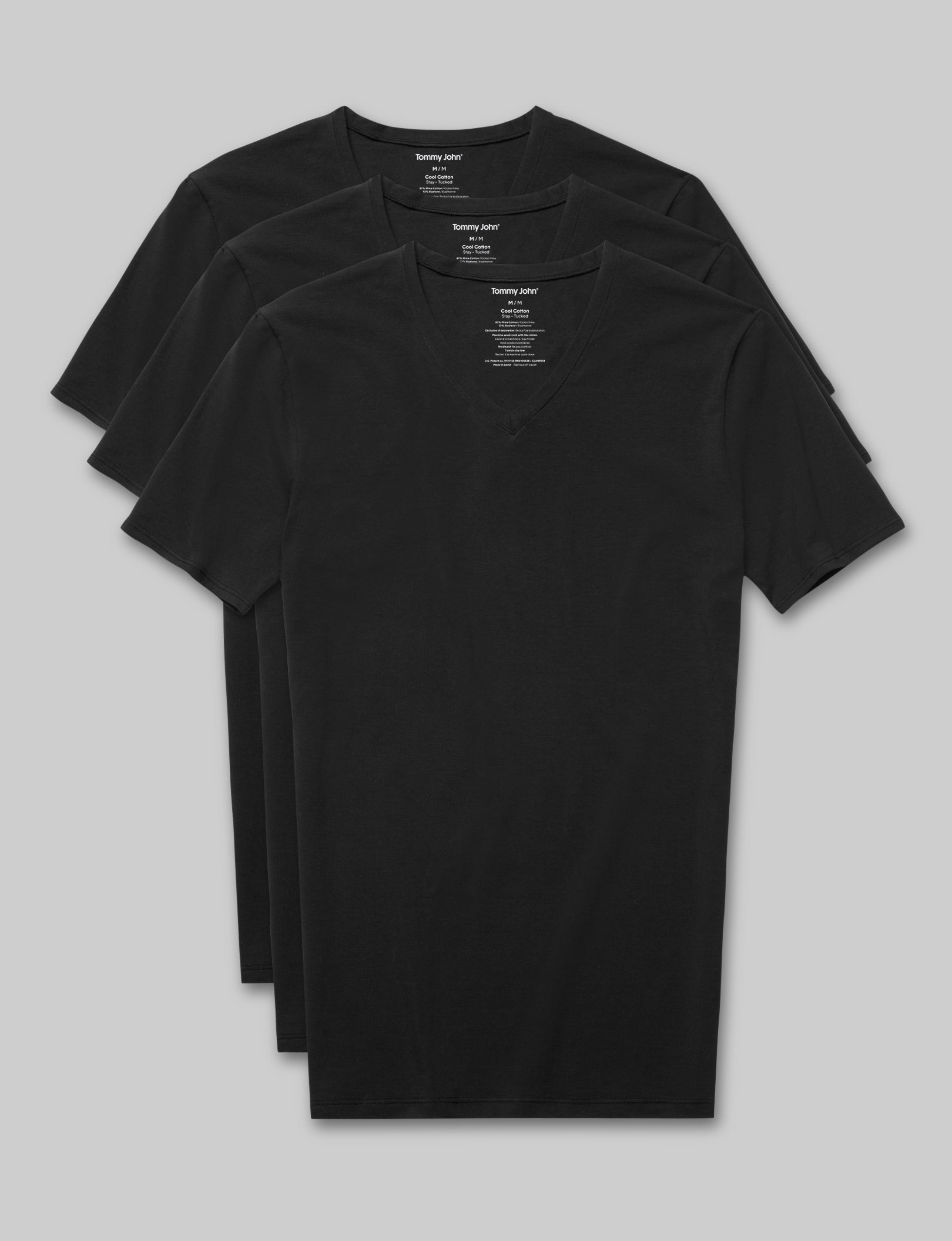 Cool Cotton High V-Neck Stay-Tucked Undershirt (3-Pack)