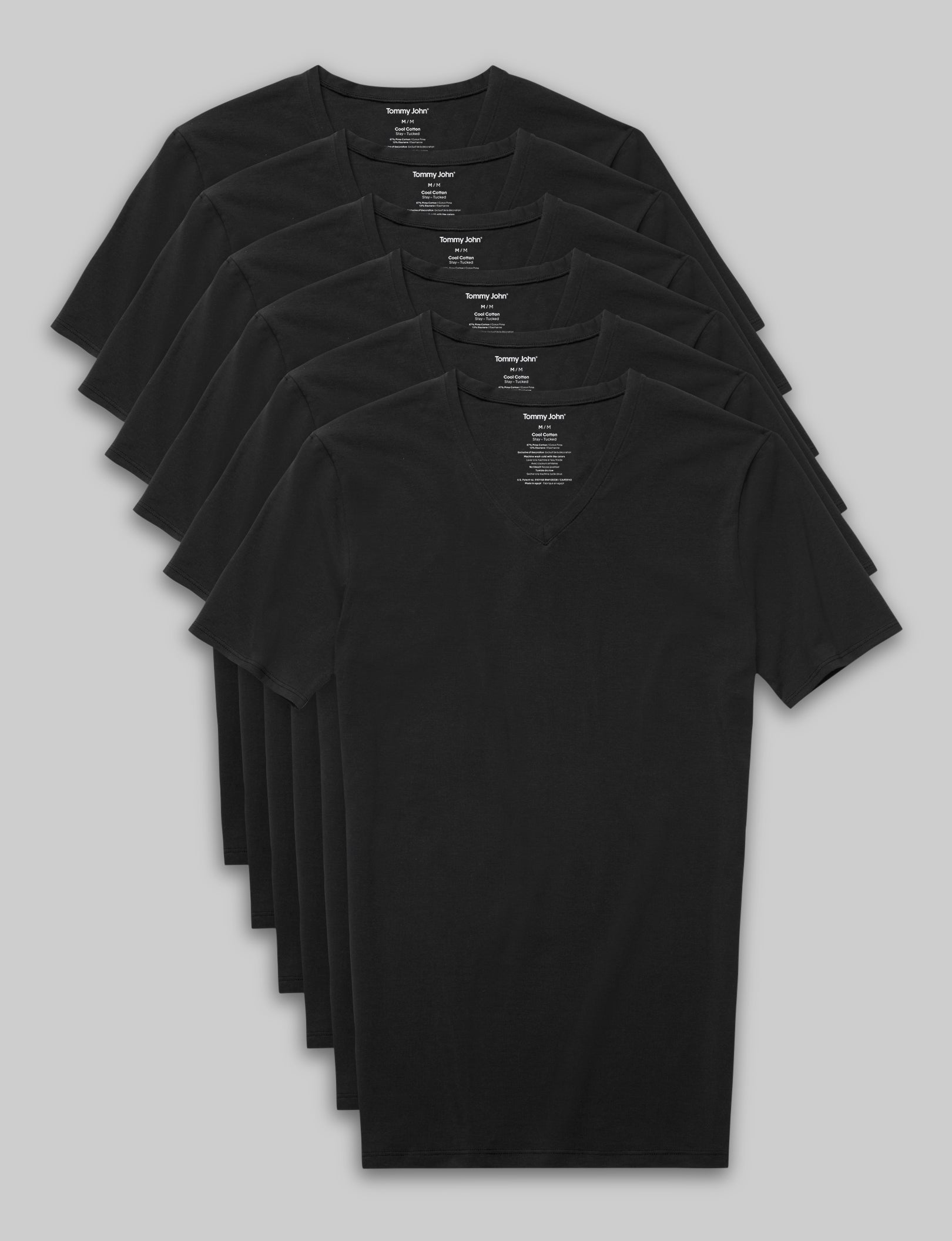 Cool Cotton High V-Neck Stay-Tucked Undershirt (6-Pack)