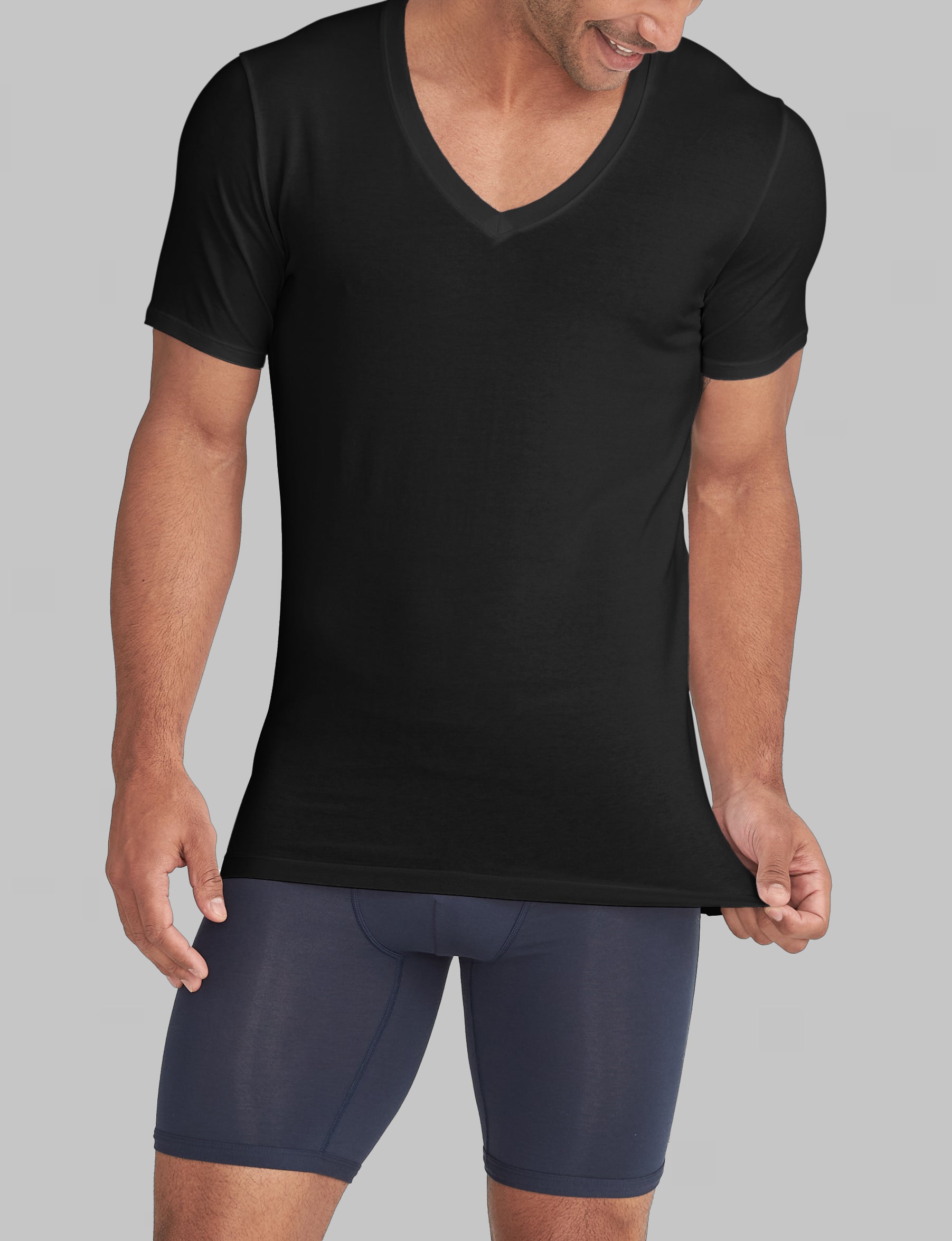 Cool Cotton Deep V-Neck Undershirt (3-Pack)