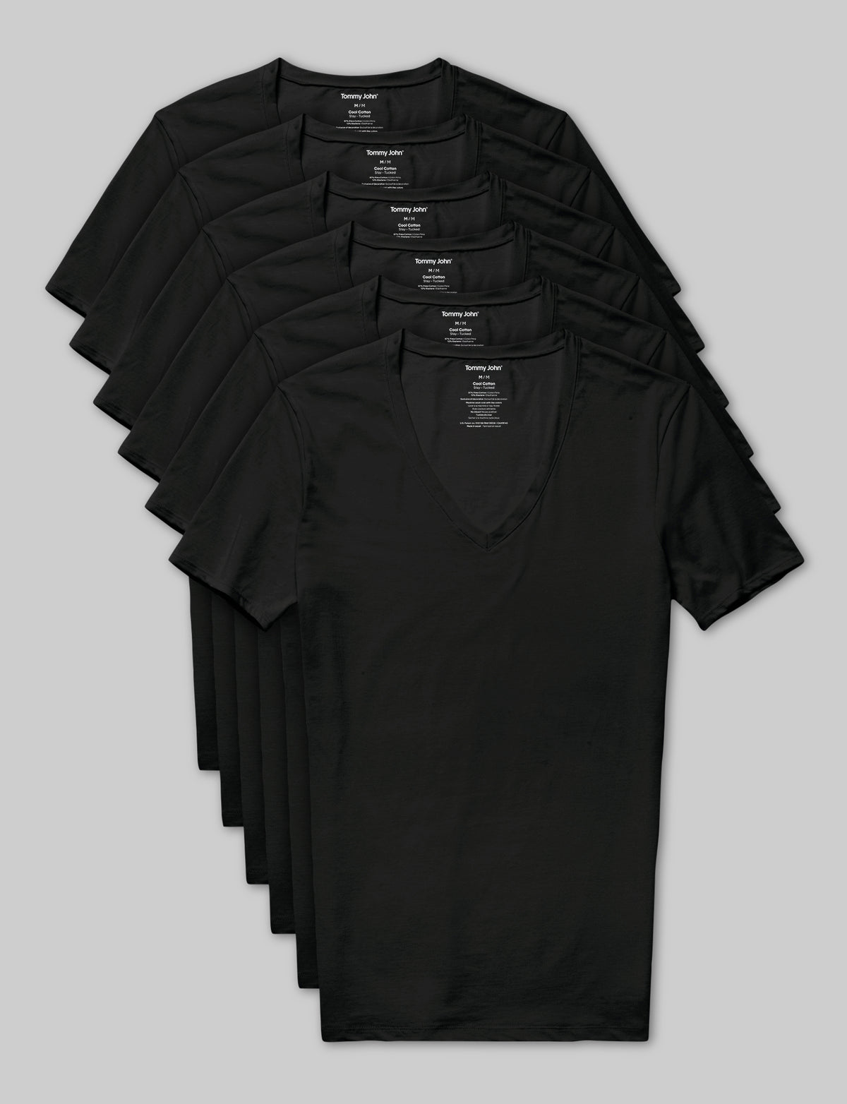 Cool Cotton Deep V-Neck Stay-Tucked Undershirt (6-Pack)