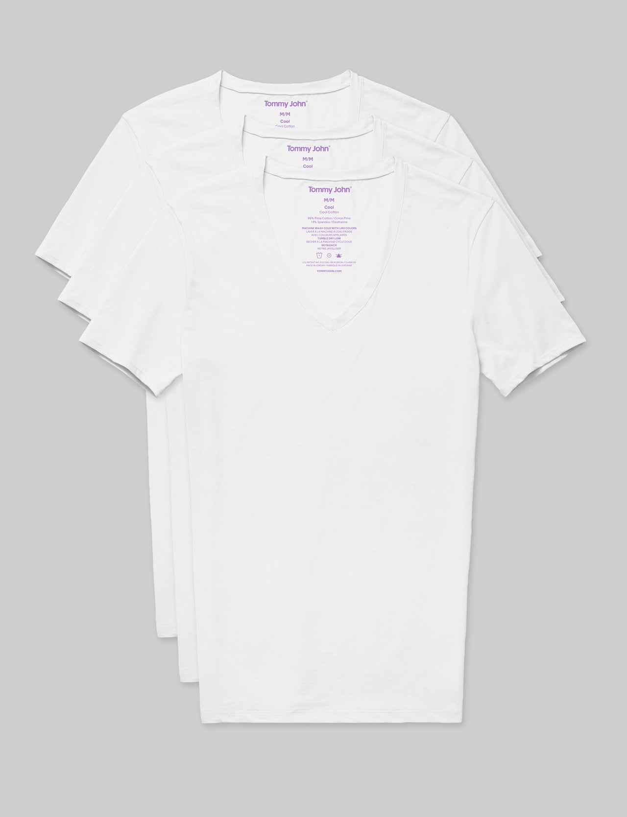 Cool Cotton Deep V-Neck Undershirt (3-Pack)