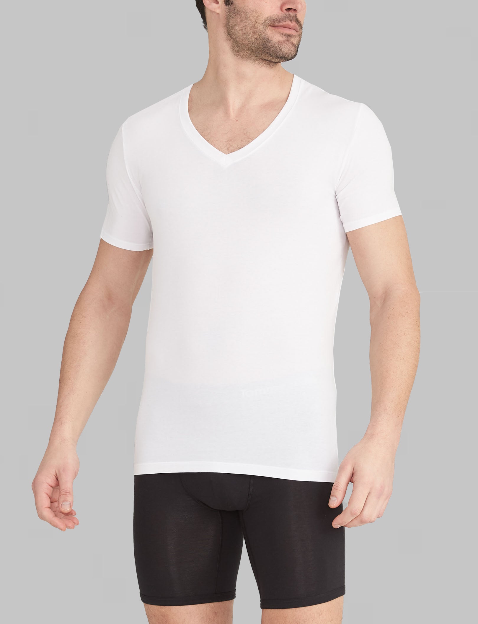 Cool Cotton Deep V-Neck Undershirt (3-Pack)
