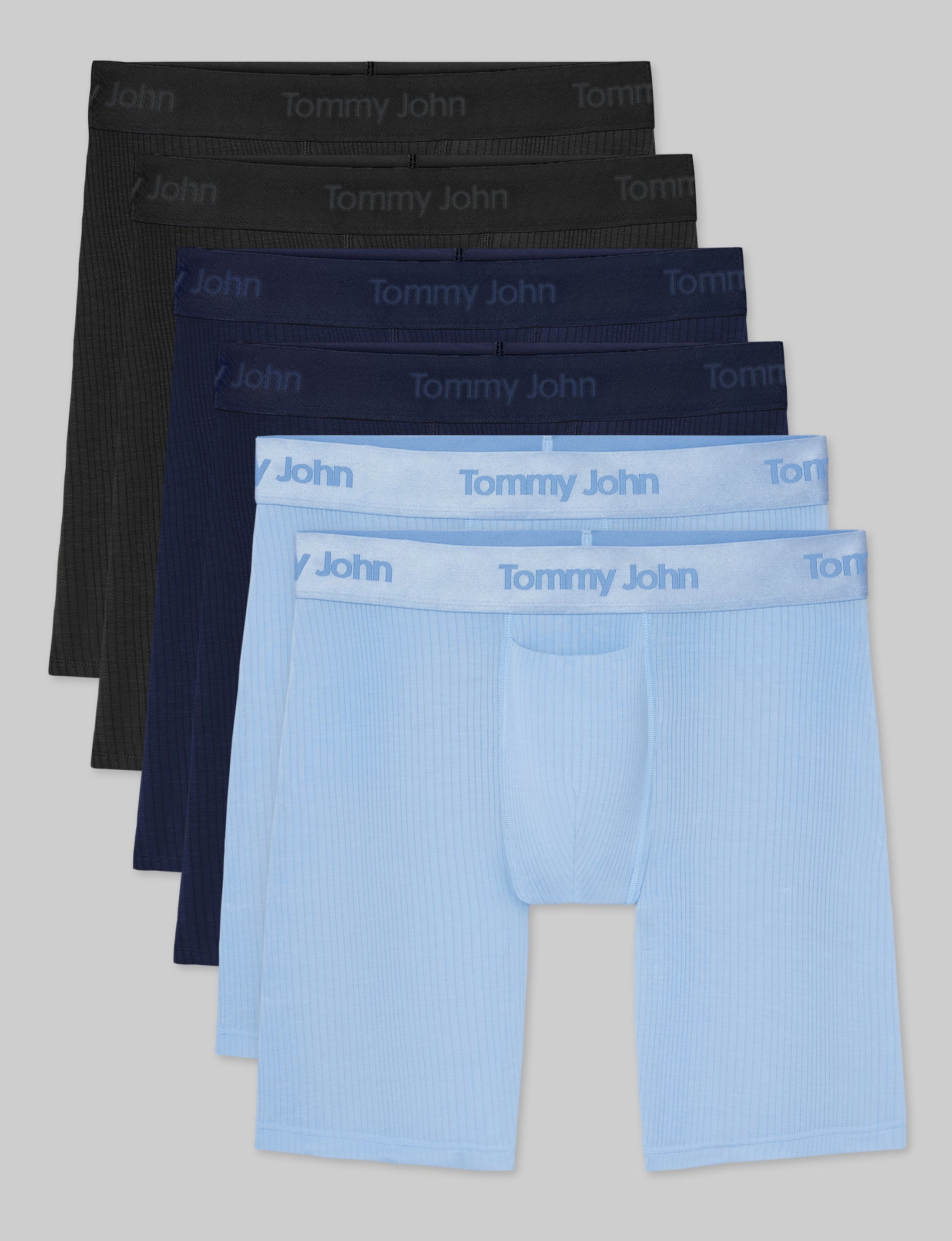 Second Skin Luxe Rib Boxer Brief 8" (6-Pack)