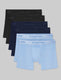 Second Skin Luxe Rib Trunk 4" (6-Pack)::Black/Blue/Della Robbia