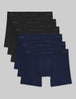 Second Skin Luxe Rib Trunk 4" (6-Pack)::Black/Dress Blues