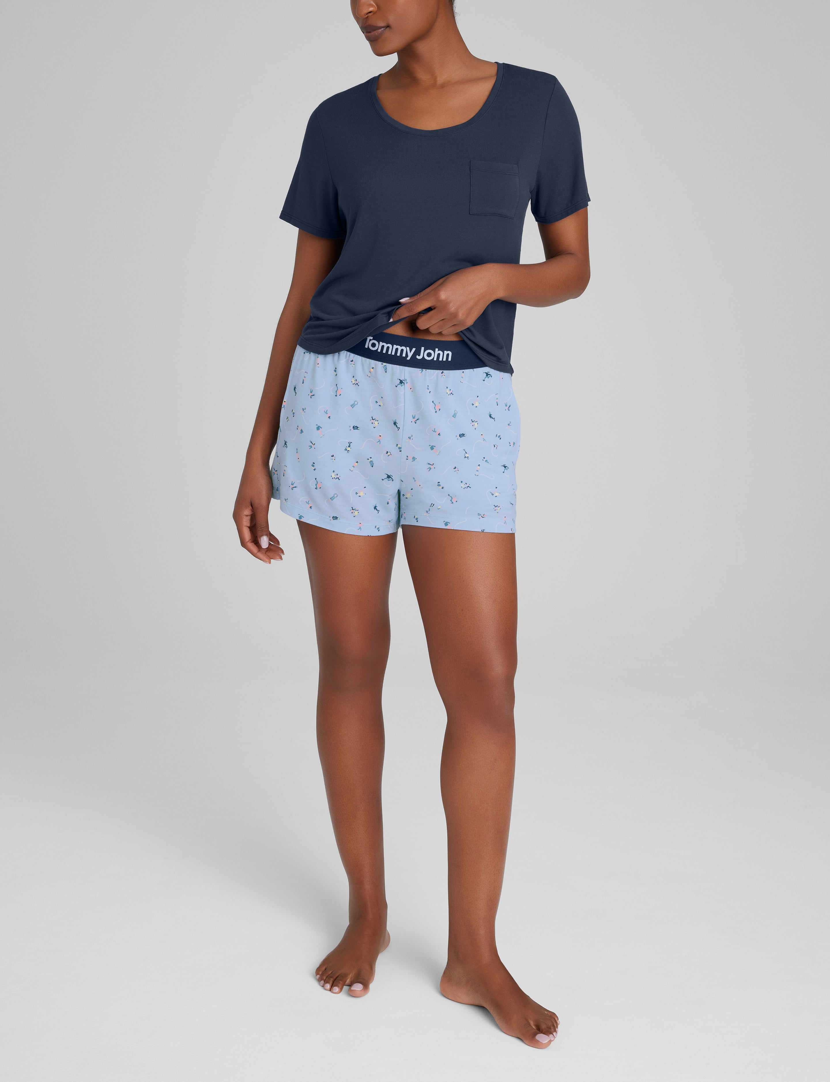 Women's Second Skin Sleep Pocket Tee & Short Set