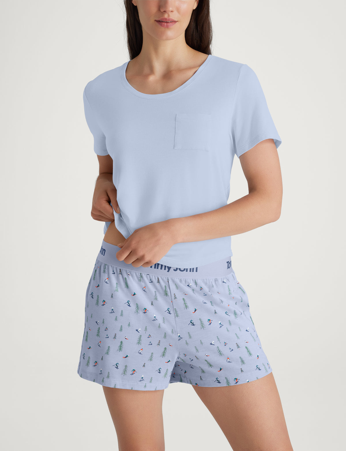 Women's Second Skin Sleep Pocket Tee & Short Set