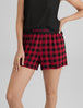 Women's Second Skin Sleep Short::Red Holiday Plaid