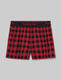 Women's Second Skin Sleep Short::Red Holiday Plaid::Swatch