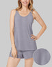 Women's Second Skin Luxe Rib Sleep Tank::Navy Heather Rib