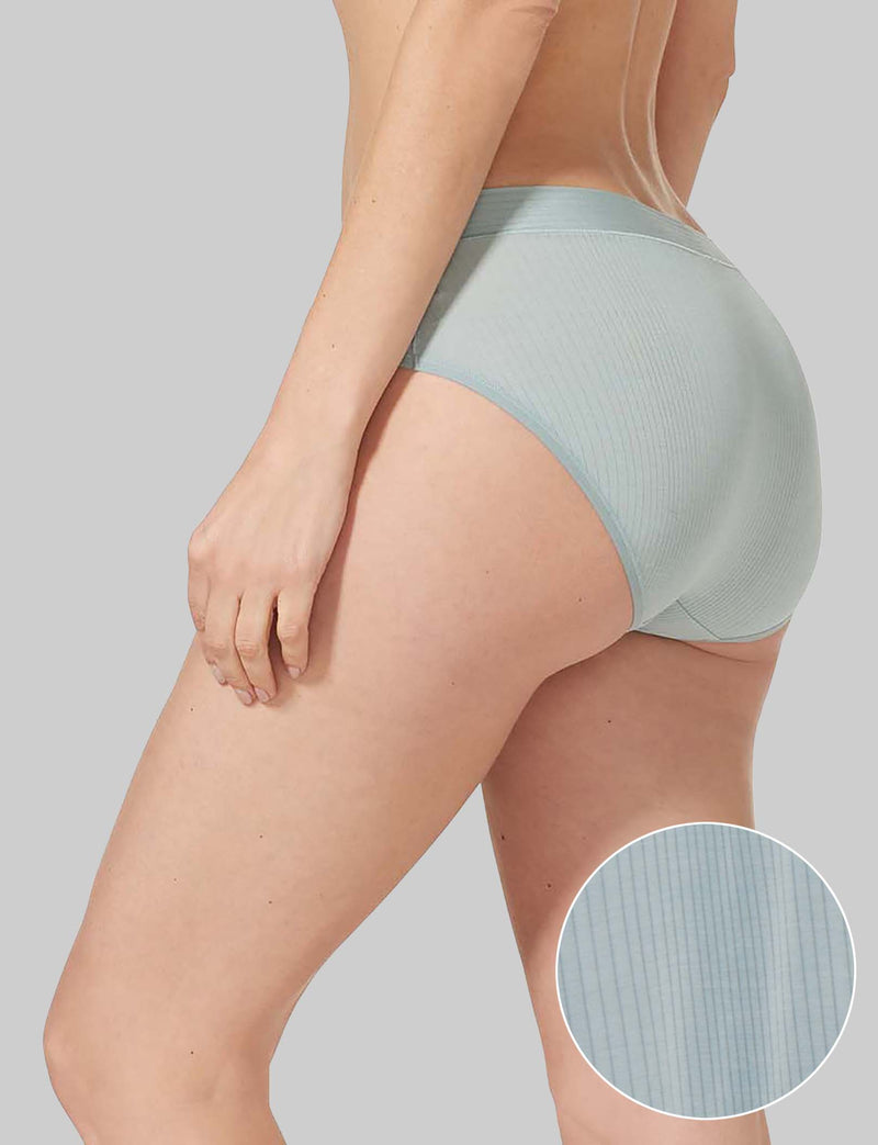 Women's Second Skin Luxe Rib Brief::Slate Luxe Rib