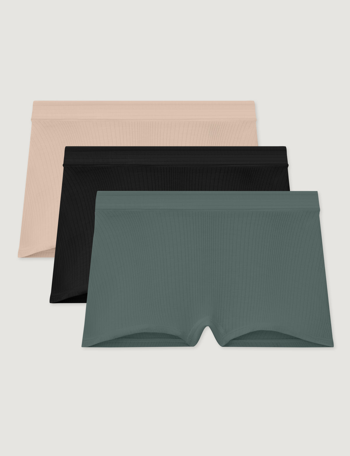 Women's Second Skin Luxe Rib Boyshort (3-Pack)