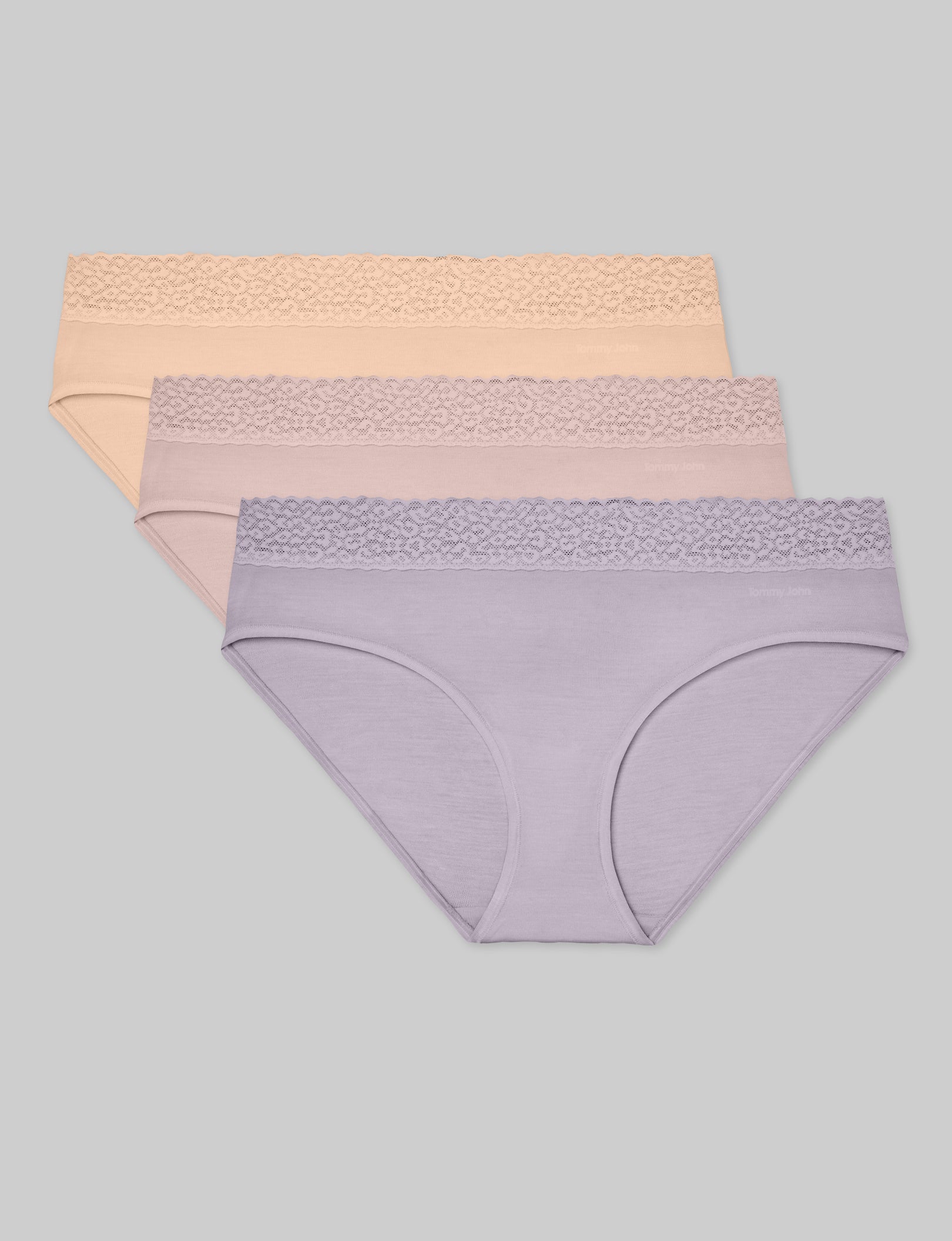 Women's Second Skin Brief, Lace Waist (3-Pack)
