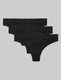 Women's Second Skin Thong (3-Pack)::Black