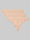 Women's Second Skin Thong (3-Pack)::Maple Sugar