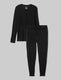 Downtime Henley & Jogger Set::Black