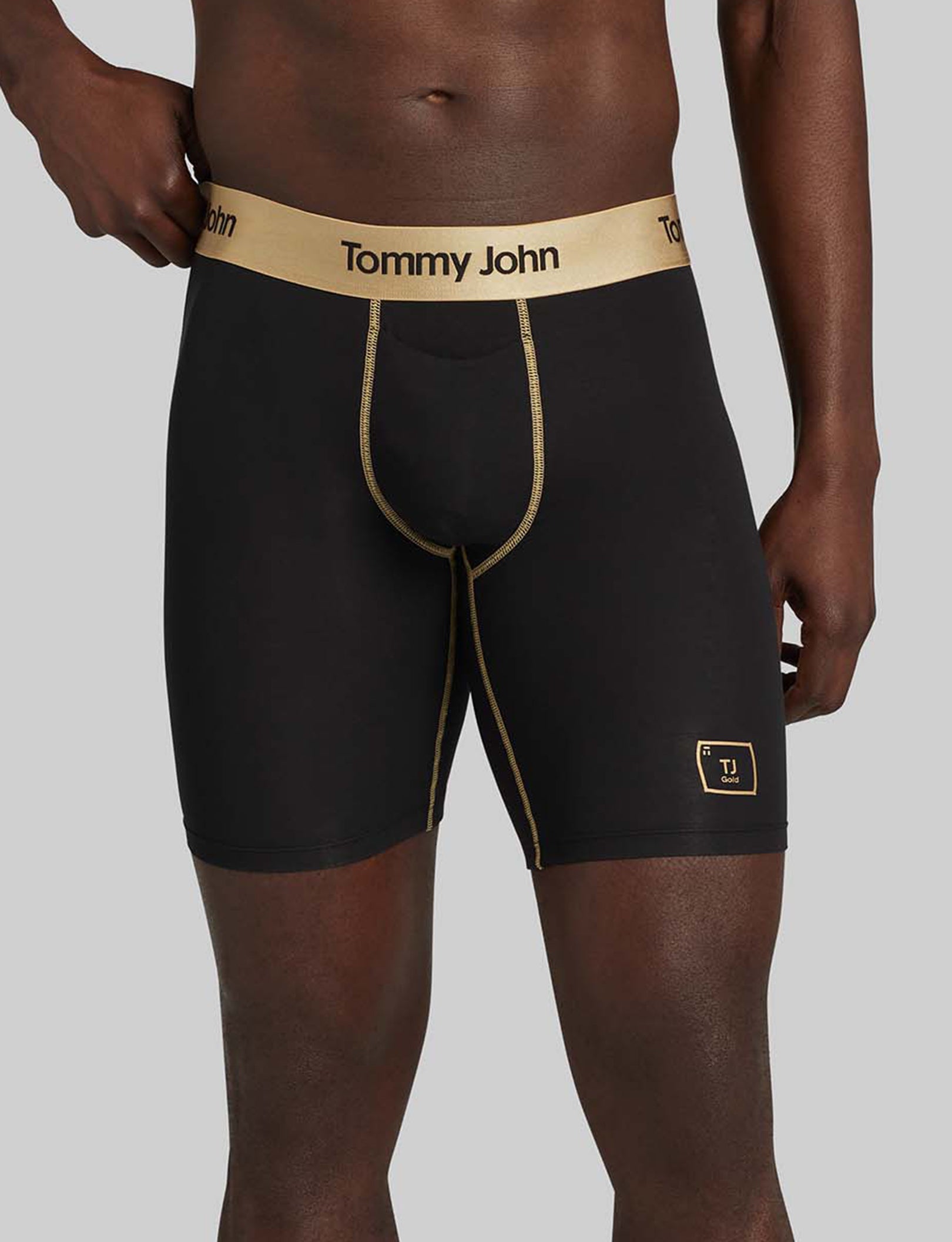 Tommy John Men s Second Skin Boxer Brief 8 in Gold Size Small