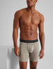 Second Skin Boxer Brief 8"::Bronze Green Balanced Stripe