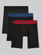 Second Skin Boxer Brief 8" (3-Pack)::Black/Blue/Red