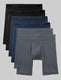 Second Skin Boxer Brief 6 Pack::Dress Blues/Turbulence Grey/Black