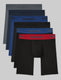Second Skin Boxer Brief 8" (6-Pack)::Turbulence/Blue/Quartz/Black/Blue WB/Red WB