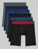 Second Skin Boxer Brief 8" (6-Pack)::Turbulence/Blue/Quartz/Black/Blue WB/Red WB