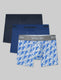 Second Skin Trunk 4" (3-Pack)::Dress Blues/Blue Quartz/Marlin