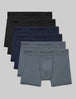 Second Skin Trunk 4" (6-Pack)::Black/Dress Blues/Turbulence Grey