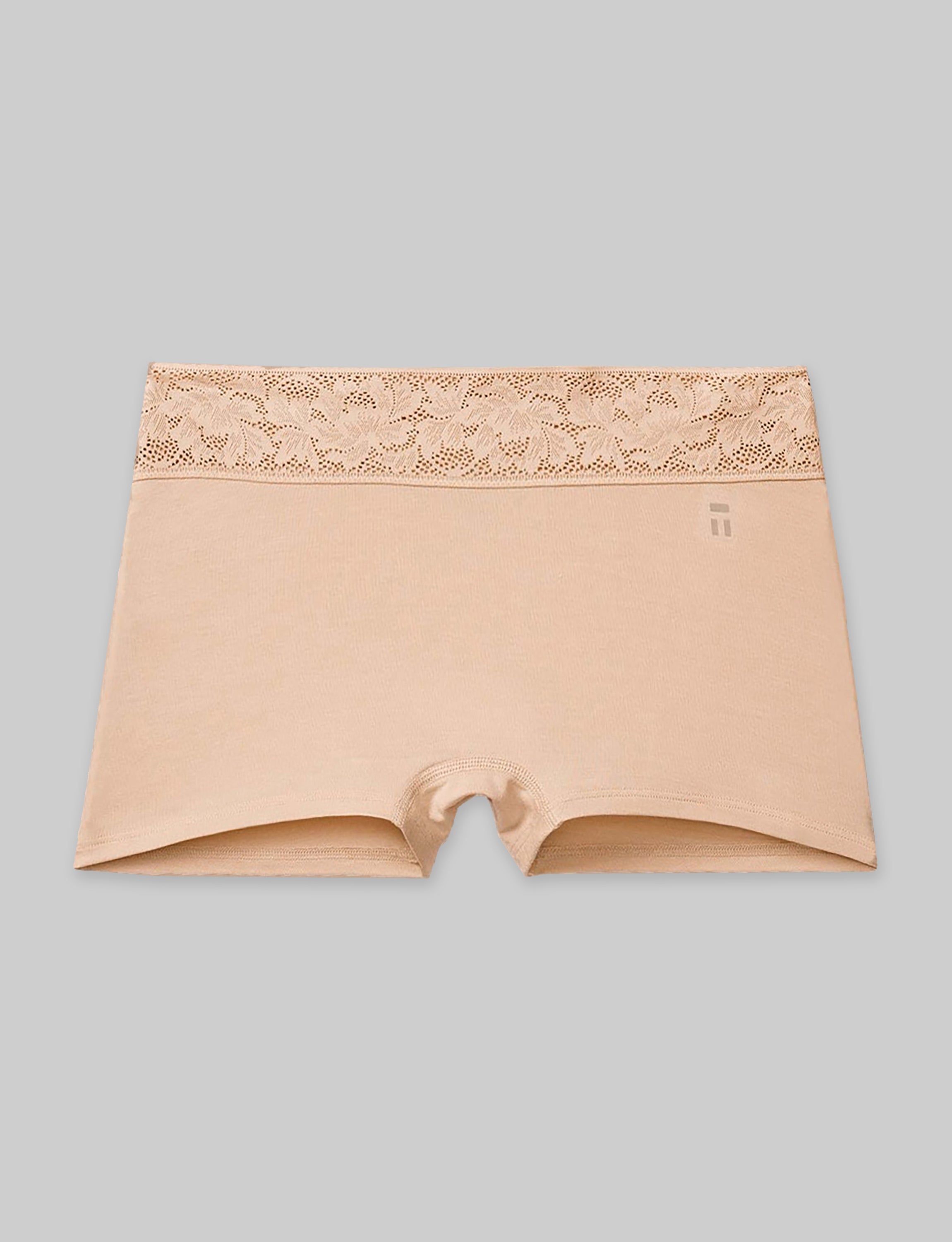 Women's Second Skin Boyshort, Lace Waist