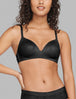 Second Skin Comfort Lace Lightly Lined Wireless Bra::Black Lace