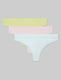 Women's Cool Cotton Thong (3-Pack)::Luminary Yellow/Rosewater/Saltwater Slide