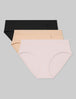 Women's Cool Cotton Brief (3-Pack)::Black/Maple Sugar/Rosewater
