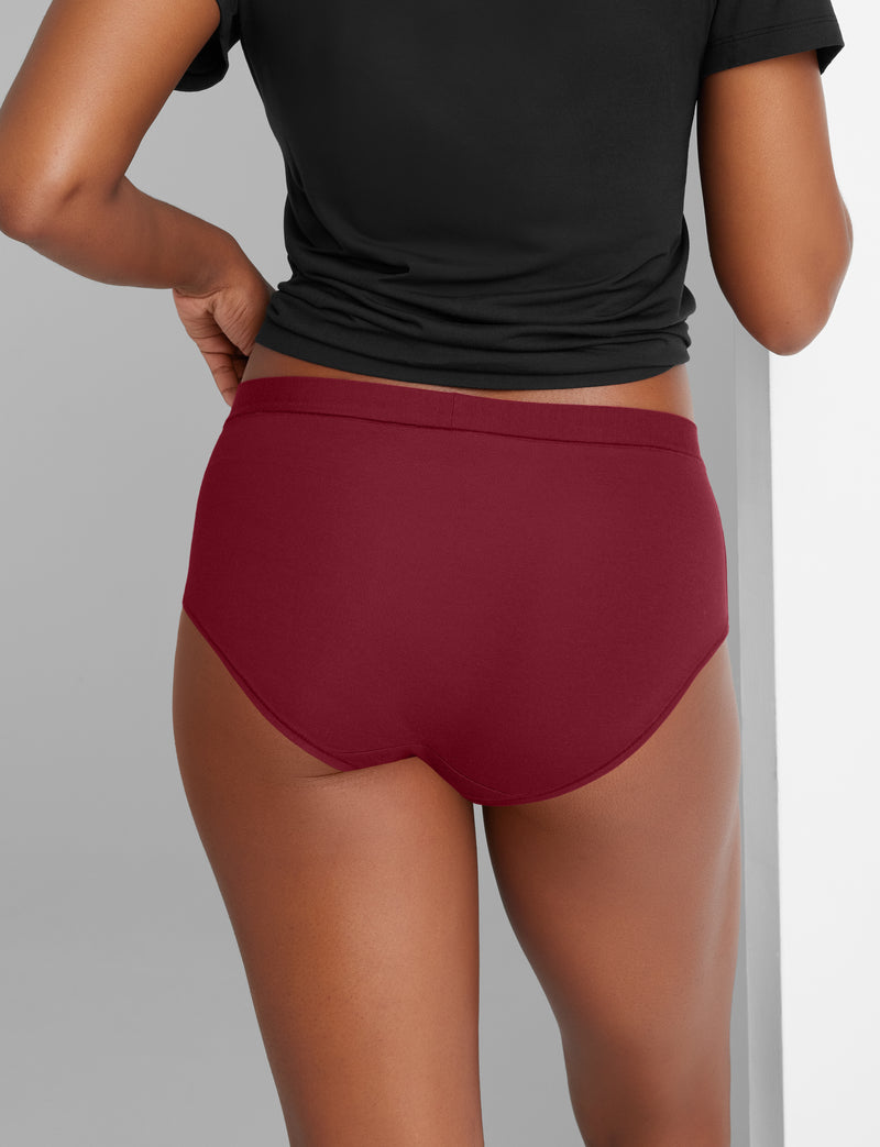 Women's Cool Cotton High Rise Brief::Rhubarb