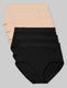 Women's Cool Cotton High Rise Brief (6-Pack)::Maple Sugar/Black