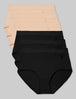 Women's Cool Cotton High Rise Brief (6-Pack)::Maple Sugar/Black