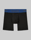 Second Skin Mid-Length Boxer Brief 6"::Black/Blue Quartz WB::Swatch
