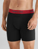 Second Skin Mid-Length Boxer Brief 6"::Black/Haute Red WB