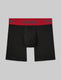 Second Skin Mid-Length Boxer Brief 6"::Black/Haute Red WB::Swatch