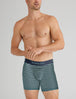 Second Skin Mid-Length Boxer Brief 6"::Surf Spray Balanced Stripe